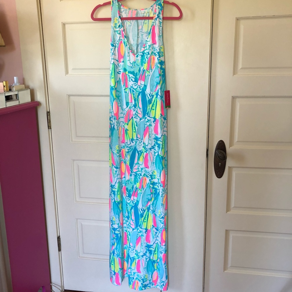 Lilly Pulitzer beach and bae kerri maxi dress